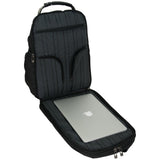 Urban Traveler Polyester Dual Compartment Checkpoint Friendly 17 in. Black with Charcoal Trim Laptop Business Backpack