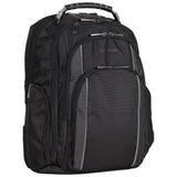 Urban Traveler Polyester Dual Compartment Checkpoint Friendly 17 in. Black with Charcoal Trim Laptop Business Backpack