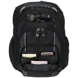 Urban Traveler Polyester Dual Compartment Checkpoint Friendly 17 in. Black with Charcoal Trim Laptop Business Backpack
