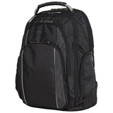 Urban Traveler Polyester Dual Compartment Checkpoint Friendly 17 in. Black with Charcoal Trim Laptop Business Backpack